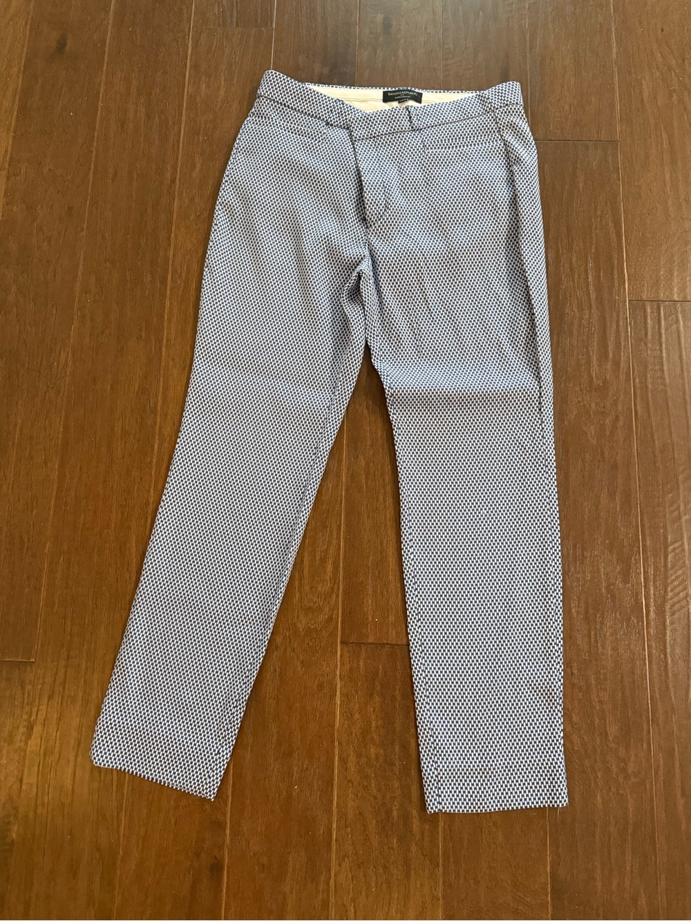 Banana Republic Women's Black & White Micro-Pattern Trousers